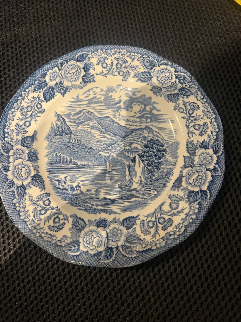 Lochs of Scotland Blue Scenic Transferware Plate